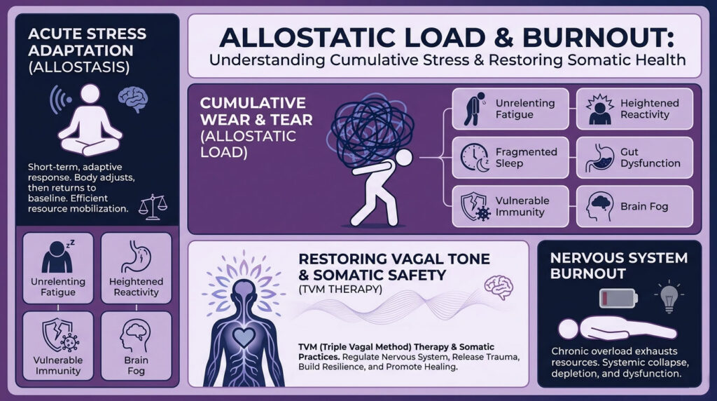 What is allostatic load, and how does it drive chronic stress and burnout? 1 allostatic_load_tvm